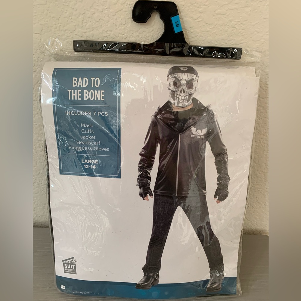 NWT Suit Yourself Bad to the Bone Skeleton Costume 7-Piece Set Kids L 12–14 year